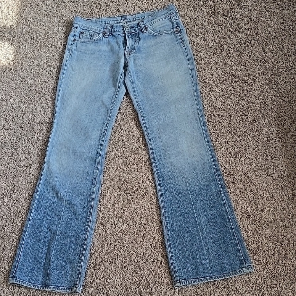 7 For All Mankind Vintage 27 Light Blue Flare Jeans